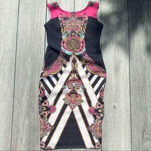 Multicolor Print Bodycon Dress